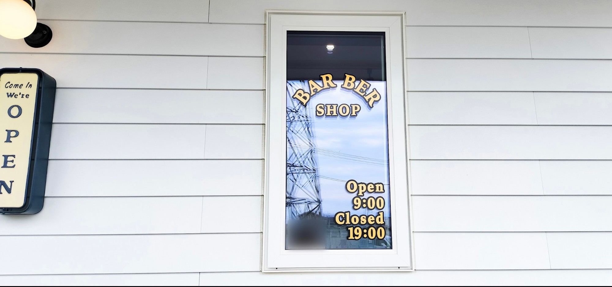 barber shop window